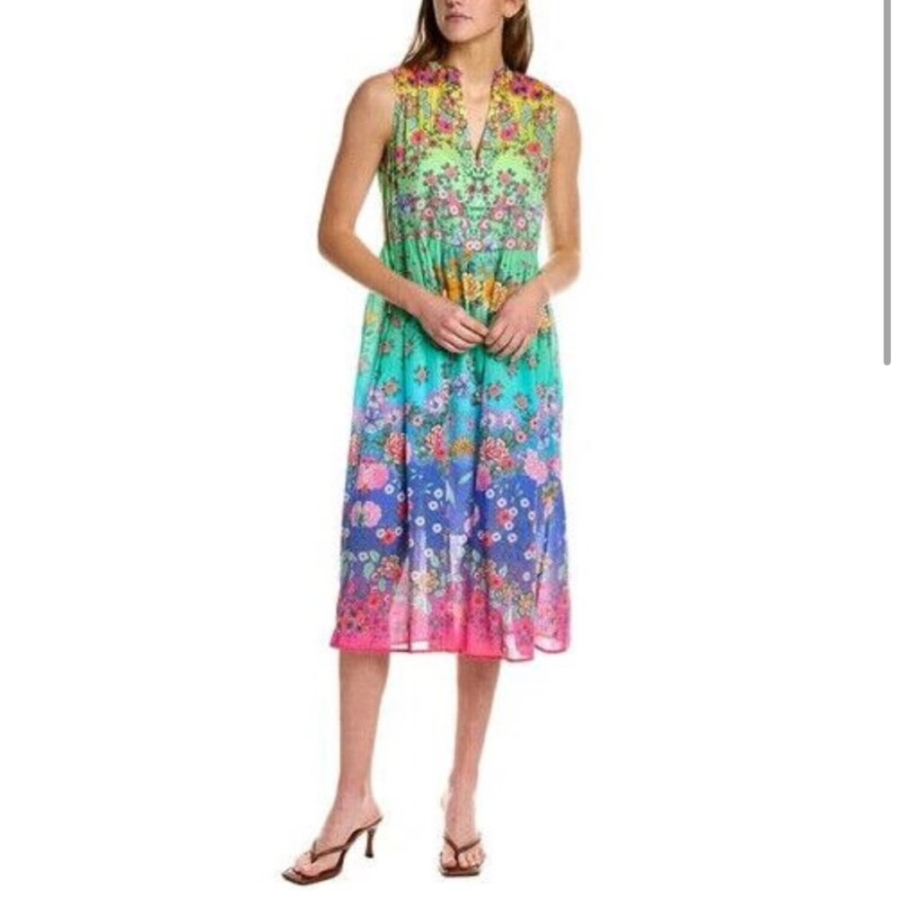 🎉 FINAL offer Johnny Was Rainbow Field Floral Tank Slip Dress & Slip Included!